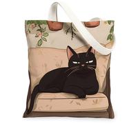 Spring Bombay Cat - Bolsa de lona para ir de compras, 13 x 15 pulgadas, divertida bolsa de impresión de plantas en maceta, gatito, reutilizable, para mujeres, sofá, mascota, pintura estética