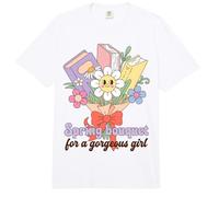 Spring Bouquet for a Gorgeous Girl Book Lover Comfort Colors Adult Heavyweight T-Shirt