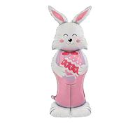 Spring Bunny Balloon - Large 59 Inch Foil Figure | Festive Easter Decoration with Bright Colors & Playful Style for Holiday Party Outdoor Garden Yard Porch Patio Lawn Home School Event