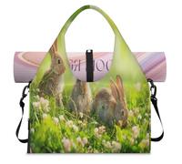 Spring Bunny - Bolsa de lona deportiva con compartimento para zapatos, bonito conejo de fin de semana, bolsa de equipaje para gimnasio, yoga, viajes, color, L, Bolsa de viaje