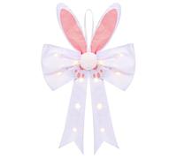 Spring Bunny Ear Easter Bow - Large Decorative Wreath Bow with LED Lights, Festive Holiday Ornament, Colorful Seasonal Home Accent | Durablee Wreath Decoration, Charming Indoor Outdoor Display