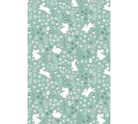 Spring Bunny Journal - Mint Green Easter Bunny Pattern: Cottagecore Floral Lined Notebook | 6x9 | 100 Pages