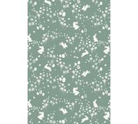 Spring Bunny Journal - Sage Green Bunny Pattern: Cottagecore Floral Lined Notebook | 6x9 | 100 Pages