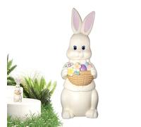 Spring Bunny Statue, Resin Cute Weatherproof Decor, 12 Inch Easter Rabbit Figurine, for Festive Charm Rustic Farmhouse Animal Sculpture, for Indoor Outdoor Garden Yard Bedroom Living Room Office