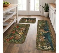 Spring Bunny - Tapetes de cocina para piso, tapetes suaves florales vintage, acolchados, cómodos, lavables, antideslizantes, para fregaderos de cocina, lavandería, baño, 3 unidades