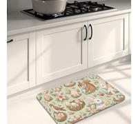 Spring Bunny - Tapetes de cocina para suelo, diseño floral pastoral decorativo, antideslizante, lavable, para fregaderos de cocina, lavandería, baño, 20 x 31 pulgadas