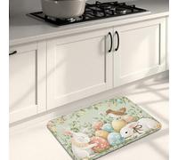 Spring Bunny - Tapetes de cocina para suelo, diseño floral pastoral decorativo, antideslizante, lavable, para fregaderos de cocina, lavandería, baño, 16 x 24 pulgadas
