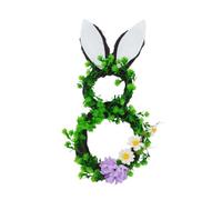 Spring Bunny Wreath - Bunny Wicker Door Wreath, Medium Size Easter Decoration with Sturdy Frame, Foam Easter Garland, Realistic Hanging Decor, Spring Wreaths for Front Door Living Room Kitchen