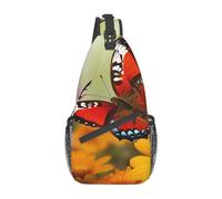 Spring Butterfly Sling Bag - Bolsa ligera para el pecho, bolsa cruzada, bolsa de hombro, mochila deportiva para mujeres y hombres, color negro, talla única, Como se muestra en la imagen, Talla única,