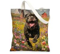 Spring Cane Corso Dog - Bolsa de lona para compras, 13 x 15 pulgadas, bolsa de comestibles reutilizable para mujer, divertida flor para mascotas, playa, pintura estética, decoración de regalo
