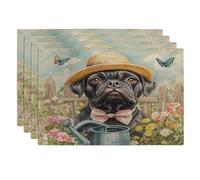 Spring Cane Corso - Juego de 4 manteles individuales para perros, 12 x 18 pulgadas, divertida regadera de 4 piezas para comedor en casa, decoración de cocina para fiestas de mascotas