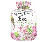 Spring Cherry Blossom Peach - Bolsa de agua caliente con funda suave, botella de agua caliente de 2 L para cama para calambres menstruales, calambres menstruales, calambres menstruales