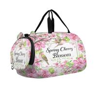 Spring Cherry Blossom Peach - Bolsa de deporte para gimnasio con compartimento para zapatos, ligera, para práctica escolar, deportes, viajes, Melocotón de flor de cerezo primaveral, Moderno