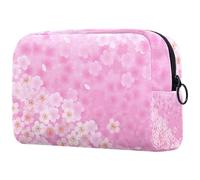 Spring Cherry Florals - Bolsa de cosméticos para mujer, bolsa organizadora de maquillaje grande con cremallera, multicolor, 18.5x7.5x13cm/7.3x3x5.1in, Neceser