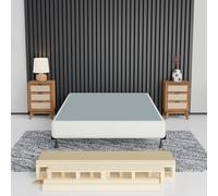 Spring Coil, Somier de madera resistente de 8 pulgadas para soporte de colchón, base de madera natural duradera y fácil de montar para cama individual, color blanco