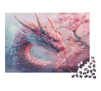 Spring Color Dragón 1000 Piezas Rompecabezas para Adultos Pink Flores para Amantes O Amigos Imposable 1000pcs (75x50cm)