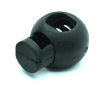 Spring Cord Lock Toggle Stopper Single Hole End Round Fastener Buttons Slider Adjustable Elastic Drawstring Rope Lock for Backpack Shoelace Sportswear Outdoor Gear Plastic 22mm (Black)