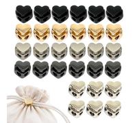 Spring Cord Locks - 30 Heart Cord Stoppers | Alloy Drawstring Sliders