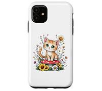 Spring Cottagecore Flowers - Gatito Kawaii Tabby naranja para mujer Carcasa para iPhone 11