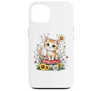 Spring Cottagecore Flowers - Gatito Kawaii Tabby naranja para mujer Carcasa para iPhone 13