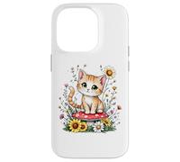 Spring Cottagecore Flowers - Gatito Kawaii Tabby naranja para mujer Carcasa para iPhone 14 Pro