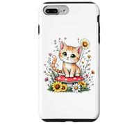 Spring Cottagecore Flowers - Gatito Kawaii Tabby naranja para mujer Carcasa para iPhone 7 Plus/8 Plus