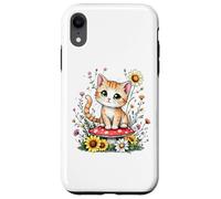 Spring Cottagecore Flowers - Gatito Kawaii Tabby naranja para mujer Carcasa para iPhone XR