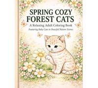 Spring Cozy Forest Cats: A Relaxing Adult Coloring Book with Adorable Baby Cats, Cute Animals, and Peaceful Nature Scenes for Stress Relief