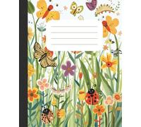 Spring Critters Composition Notebook: Cute Ladybugs, Butterflies & Garden Critters Notebook for Kids | Wide Ruled | 7.5 x 9.25 inches | 110 Pages (55 Sheets) for School, Journaling & Creative Writing
