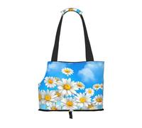 Spring Daisy Flowers Print Pets Dogs Carrier Bags Puppy Carrier Dog Walking Bags for Small Dogs and Cat and Rabbit