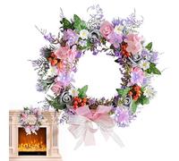 Spring Door kn0cker - Corona de Flores Artificiales de 40 cm, diseño de Rosa y Morado, decoración romántica de Temporada | Encantador Acento de Patio al Aire Libre para Bodas, Pascua, Todas