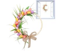 Spring Door Wreath | 35 cm Aesthetic Modern Sign with Bow Outdoor Decor,for Living Room Bedroom Entryway Garden Yard Patio Porch Wedding Holiday Party