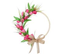 Spring Door Wreath - Artificial Flowers Home Decor | Aesthetic Front Doors Wreaths | 35cm All Seasons Entryway Modern Boho For Outdoor Garden Yard Patio Porch Farmhouse Wedding Easter Holiday Party