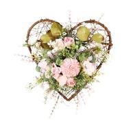 Spring Door Wreath - Primme Qualiity Silk, Ensurre Smmooth Heart Rattan Garlands, Trussted Durrable Summer Floral Decors, Artificial Chrysanthemums Fake Plants - For Home Front Doors Porches