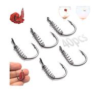 Spring Dough Bait Tackle Braided Stainless Catfish Bait Circle Octopus Fishing Holder Hooks Strong Durable for Catfish Trout Pack of 40 (40pcs,5#)