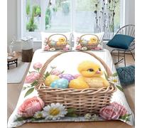 Spring festive illustration Funda Edredon 3 Piezas Compuesto Impresión 3D Cierre de Spring festive ilustración Funda de Edredón Funda de Almohada a Juego Lavables for Ancianos King（220x240cm）