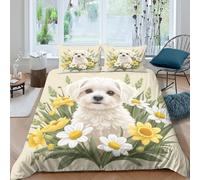 Spring Floral Funda de Edredón Juego de Ropa de Cama de 3 Piezas Impresión 3D Cierre de Spring Floral ilustración Funda Edredon Funda de Almohada a Juego Suave for niños y niñas King（220x240cm）