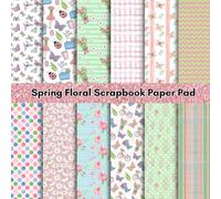 Spring Floral Scrapbook Paper Pad 8 x 8” - Decorative Colorful Patterned Paper for Scrapbooking, Card Making, DIY Crafts, School Projects, Junk ... Interior, 24 Single-sided Sheets, 12 Designs