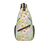 Spring Floral Sling Bag, Chest Bag Daypack, Crossbody Sling Mochila para Viajes Deportes Correr Senderismo