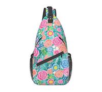 Spring Flower Blossom Vintage Floral Sling Bag para Hombres y Mujeres, Mochila Cruzada, Viaje, Senderismo, Mochila, Bolso de Hombro en el Pecho