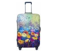 Spring Flower - Fundas de equipaje de viaje de temporada, protector de veliz elástica para equipaje de 18 a 32 pulgadas, Negro -, Mediano