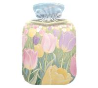 Spring Flower Garden - Bolsa de agua caliente con funda suave, bolsa de agua de 2 L para calentador de abdomen, calentador de manos y pies