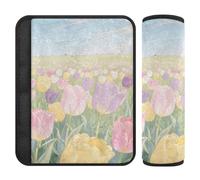 Spring Flower Garden - Paquete de 2 accesorios para cinturón de seguridad para coche que protege tu cuello y hombros para protector de auto para cinturón de carro