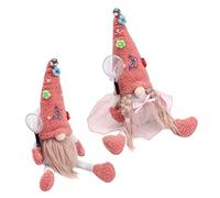 Spring Flower Gonk Garden GNOME Plush Juguete Muñeca sin Rostro Decoración de Primavera con Flores de Lavanda de Mariposa 2 Piezas Macho+Femenino ..