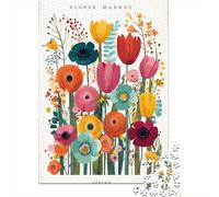 Spring Flower Market Poster Rompecabezas Imposible,desafío for Adults Juego Educativo 1000 Piezas Obra De Arte De Juego De para Adultos Y Niños Mayores De 12 Años 52x38cm/1000pcs