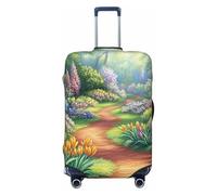 Spring Forest and Garden - Funda elástica para equipaje de viaje, protector de maleta, antiarañazos, estampado, Black, L