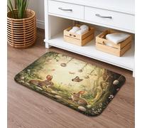 Spring Forest Bunny - Tapete de baño de secado rápido, absorbente y antideslizante, diseño floral de Pascua, decorativo, lavable, para baño, inodoro, baño, 20 x 32 pulgadas