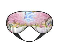 Spring Forest Cherry Blossom Path - Antifaz para dormir con correa ajustable, cómoda cubierta para los ojos para viajes, yoga, siestas, dormir y relajarse