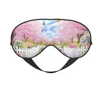 Spring Forest Cherry Blossom Path - Antifaz para dormir con correa ajustable, cómoda cubierta para los ojos para viajes, yoga, siestas, dormir y relajarse