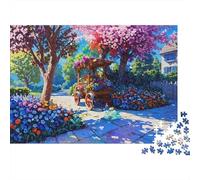 Spring Garden Cart Rompecabezas 1000 Piezas, Carro de jardín primaveral con Flores, Estético y Desafiante, Entretenimiento Creativo, Regalo para Familiares y Parejas, Decoración Hogar